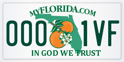 FL license plate 0001VF