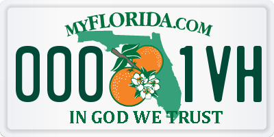 FL license plate 0001VH