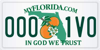 FL license plate 0001VO