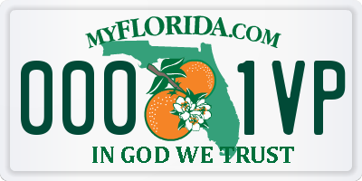 FL license plate 0001VP