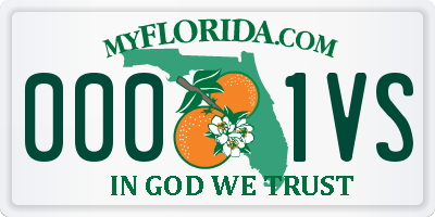 FL license plate 0001VS