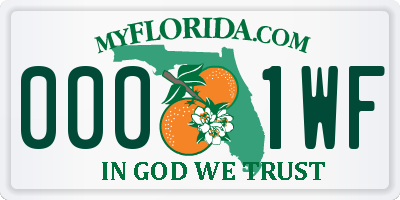 FL license plate 0001WF