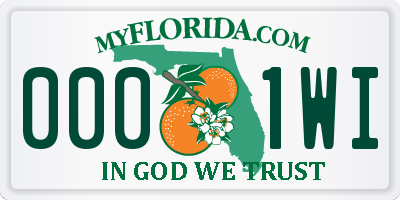 FL license plate 0001WI
