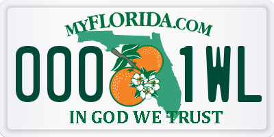 FL license plate 0001WL