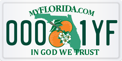 FL license plate 0001YF