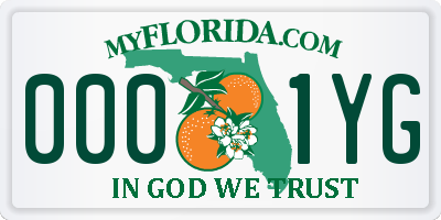 FL license plate 0001YG