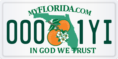 FL license plate 0001YI