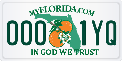 FL license plate 0001YQ