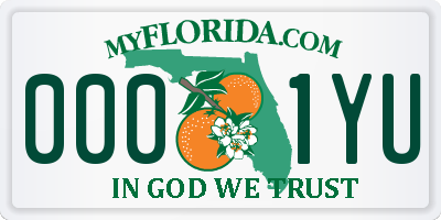 FL license plate 0001YU