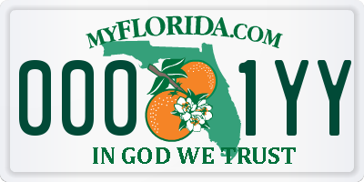 FL license plate 0001YY