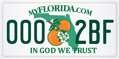 FL license plate 0002BF