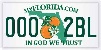 FL license plate 0002BL