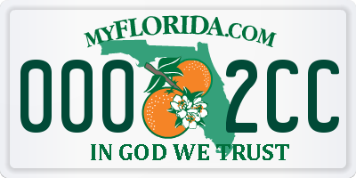 FL license plate 0002CC