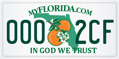 FL license plate 0002CF