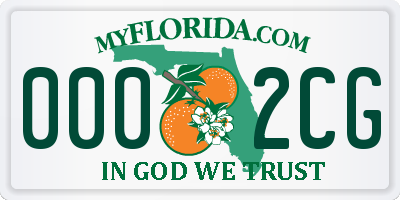 FL license plate 0002CG