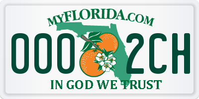 FL license plate 0002CH