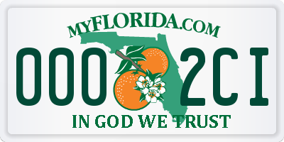 FL license plate 0002CI