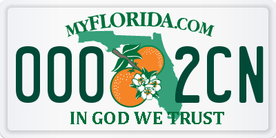 FL license plate 0002CN