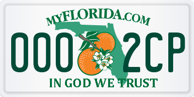 FL license plate 0002CP