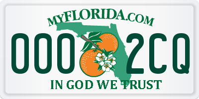 FL license plate 0002CQ