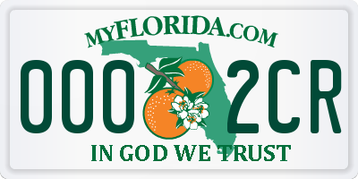 FL license plate 0002CR