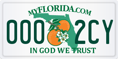 FL license plate 0002CY