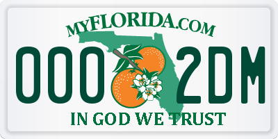 FL license plate 0002DM