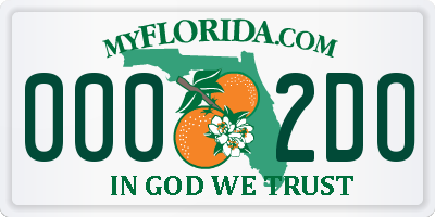 FL license plate 0002DO