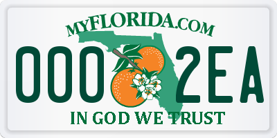 FL license plate 0002EA