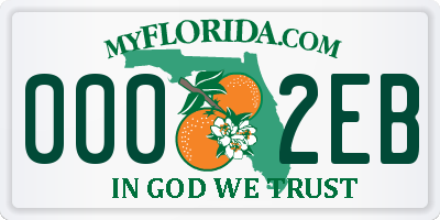 FL license plate 0002EB