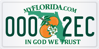 FL license plate 0002EC