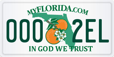 FL license plate 0002EL