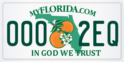 FL license plate 0002EQ