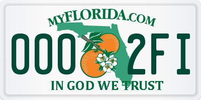 FL license plate 0002FI