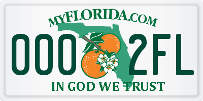 FL license plate 0002FL