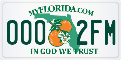 FL license plate 0002FM