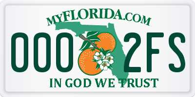 FL license plate 0002FS