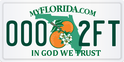 FL license plate 0002FT