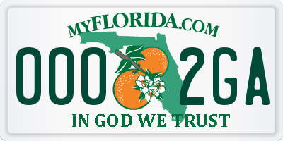 FL license plate 0002GA