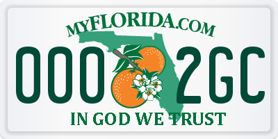 FL license plate 0002GC