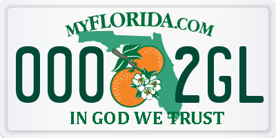 FL license plate 0002GL