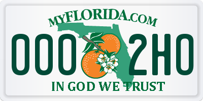 FL license plate 0002HO