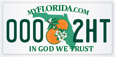 FL license plate 0002HT