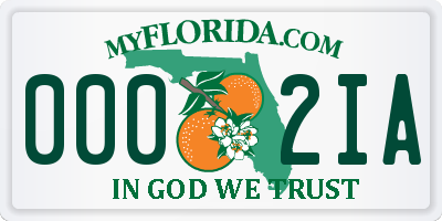 FL license plate 0002IA