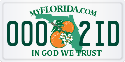 FL license plate 0002ID