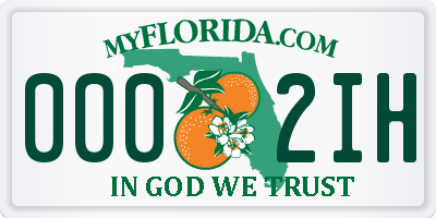 FL license plate 0002IH