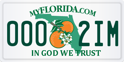 FL license plate 0002IM