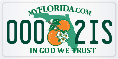 FL license plate 0002IS