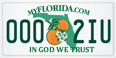 FL license plate 0002IU