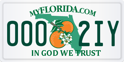 FL license plate 0002IY